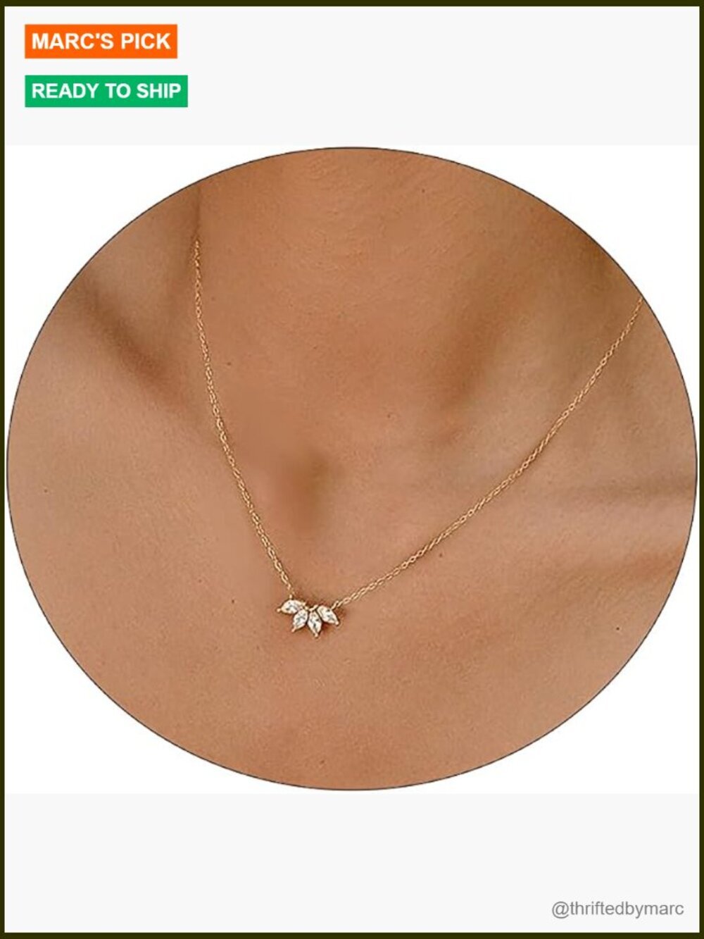 Dainty Leaf Pendant Necklace Layered Choker Cubic Zirconia 14k Gold Plated